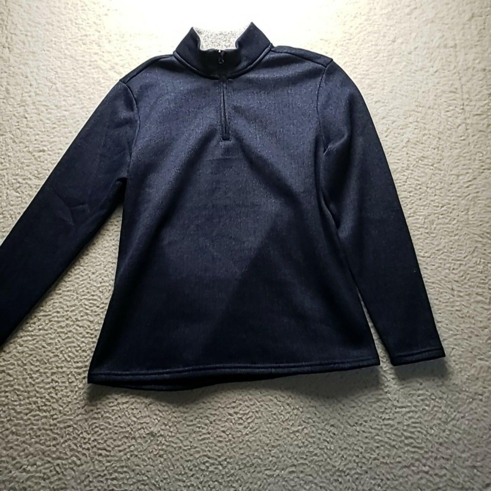 Thomas Sterling Sweater Mens Large Blue Quarter Zip Mock Neck Knit Pullover